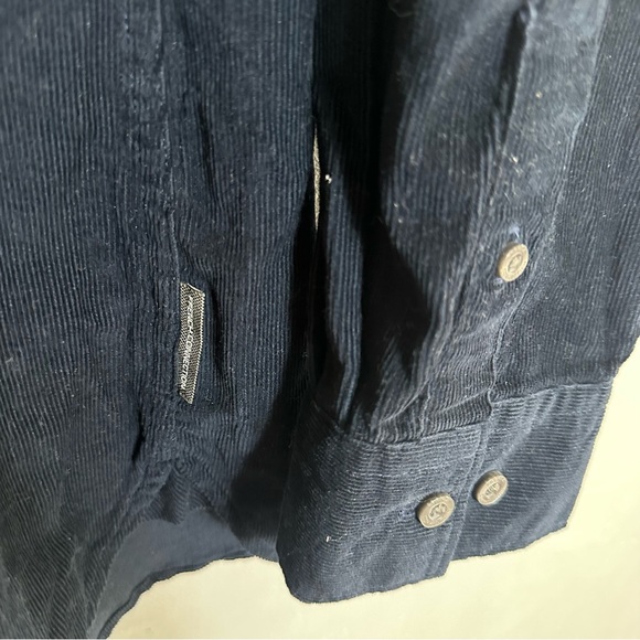French Connection Navy Blue Corduroy Long Sleeve Button Down Shirt NEW NWT - Picture 10 of 14